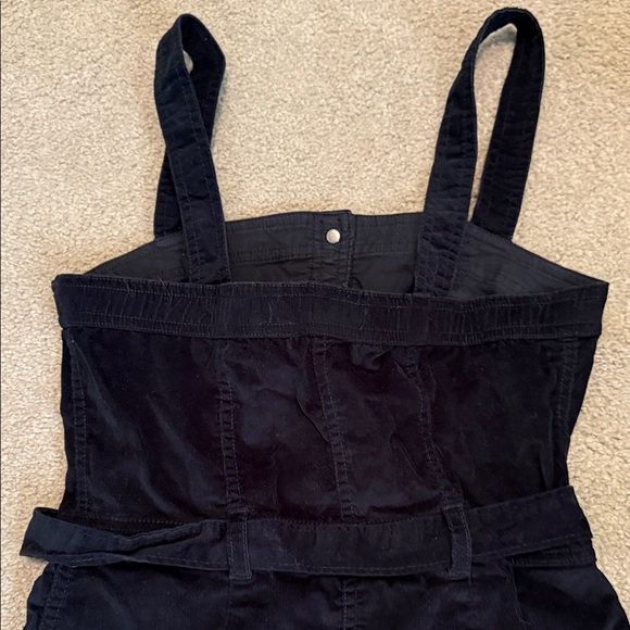 Abercrombie & Fitch Black Velvety Mini Dress with Button Detail - Picture 6 of 7